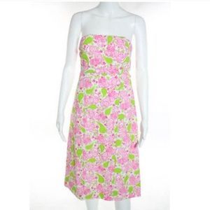 Lilly Pulitzer vintage blackjack strapless Dress